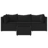 vidaXL Patio Lounge Set Black PE Rattan, powder-coated steel, tempered glass - 3 of 4
