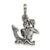 Black Bow Jewelry Sterling Silver Aquarius the Water Bearer Zodiac 3D Antiqued Pendant - 4 of 4