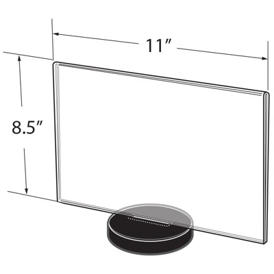 Clear Acrylic Horizontal Frame with Weighted Black Base, 10-Pack