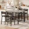 Dining Table Set for 4,Footrest & Backrest,Counter Height Table with 4 Upholstered Bar Stools,with Corner Protector, for Kitchen,Pub,Dining Room - 4 of 4