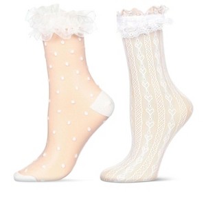 MeMoi Women's 2 Pair Pack Fashion Crew Socks - 1 of 1