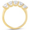 Pompeii3 1 1/4 Ct Lab Created Diamond Five Stone Wedding Ring 14k Yellow Gold U Prong - 2 of 4