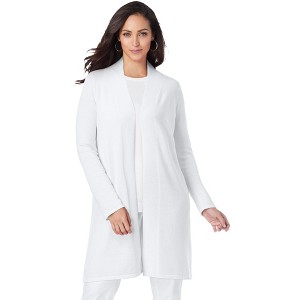 Jessica London Women's Plus Size Fine Gauge Cardigan Topper - 1 of 4