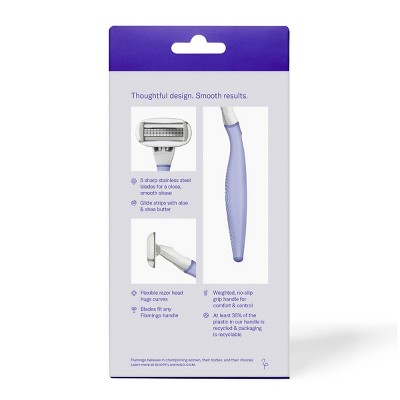 Flamingo Value Pack Non-Disposable Razor with Handle - Lilac - 5ct