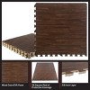 EVA Foam Floor Tiles 6-Pack - 24 SQFT Woodgrain Puzzle Mats for Floor - Interlocking Foam Tiles for Family Room or Gym Flooring by Stalwart (Dark) - 3 of 4