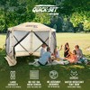 CLAM Quick-Set Venture 9 x 9 Foot Portable Pop Up Outdoor Camping Gazebo Screen Tent 5 Sided Canopy Shelter with Ground Stakes and Carry Bag, Tan - 3 of 4