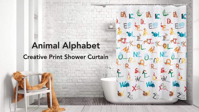 Animal Alphabet Kids&#39; Shower Curtain - Allure Home Creations, 2 of 9, play video