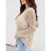 Sheer Tops for Women Summer Breathable Pullover Sweater Crochet Tops Long Sleeve Hollow Out Beach Summer Sweater Beach Cover Ups - 3 of 3