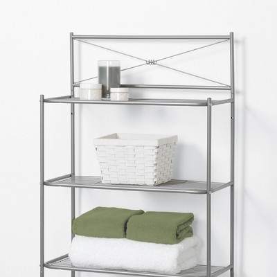 Satin Nickel 3-Shelf Over-the-Toilet Bathroom Spacesaver