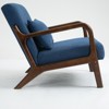 Mid-century Modern Style Wood Frame Armchair, Upholstered Reading Armchair with Backrest Lumbar Cushion, Easy to Assemble, Suitable for Bedroom - 4 of 4