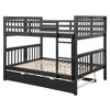 Lycvki Solid Wood Full over Full Bunk Bed with Twin Size Trundle and Ladder - 4 of 4