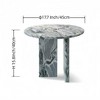 NicBex Natural Marble Small Coffee Table, Genuine Marble Round End Table, Stone Side Table for Living Room,17.7" Nightstand with Semi-Polished Surface - 4 of 4