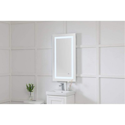 Helios 20" x 36" Silver LED Bathroom Vanity Mirror