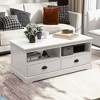 Tangkula Coffee Table Modern Wood Cocktail Table W/Drawer & Storage Shelf for Living Room - 2 of 4