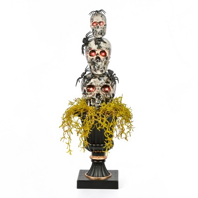 32" Pre-Lit Halloween Skull Tower