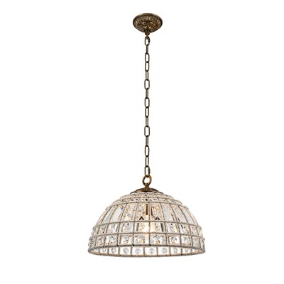 LLHZSY Retro French Crystal Chandelier Antique Bronze Dome Island Pendant Ceiling Fixture, 1-Light W15" or 6-Light W23 3/5"