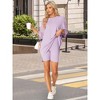 cheibear Women's Knit Loose Fit T-Shirt with Biker Shorts Lounge Sleepwear Pajama Sets - 4 of 4