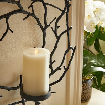 Matte Black Aluminum Branch Wall Candleholder