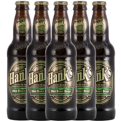 Hank's Genuine Gourmet Diet Root Beer, 12 fl oz Bottles – Premium Craft Soda with Rich, Creamy Flavor. -  Zero Calories, Zero Carbs, Pack of 5