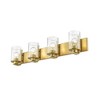 Beckett 4-Light Vanity Light - Dimmable Steel Fixture with Clear Seedy Glass Shades - 2 of 4