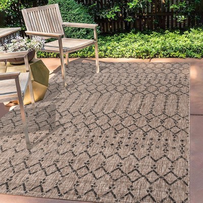 JONATHAN Y Ourika Moroccan Geometric Textured Weave Indoor/Outdoor Area Rug