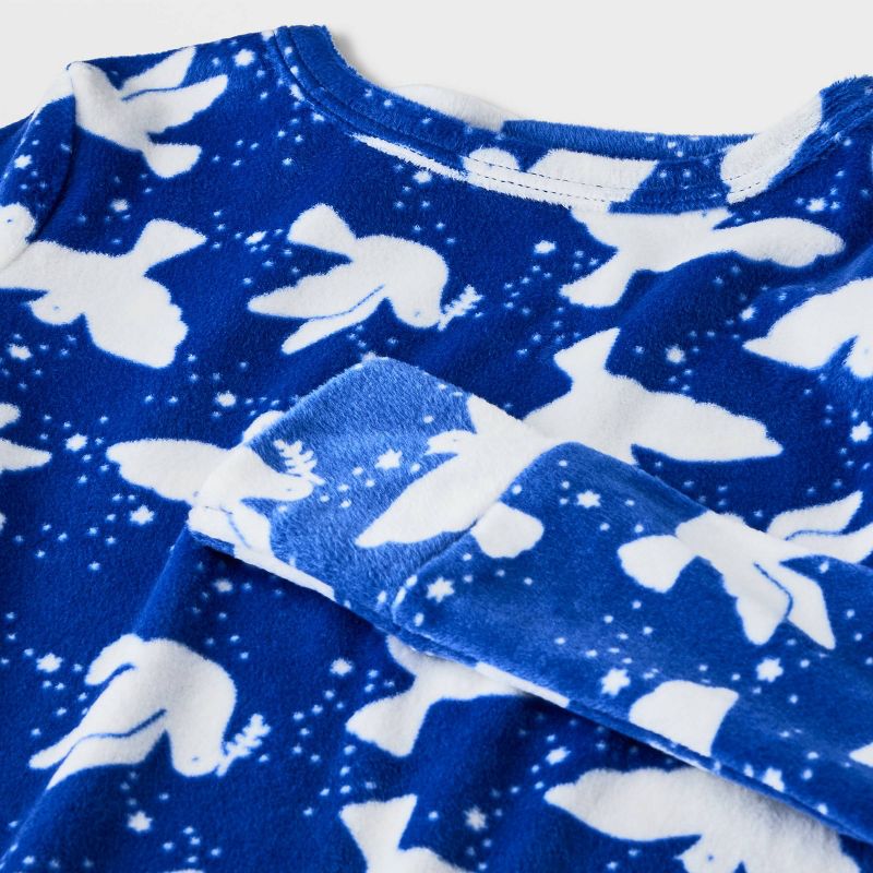 Toddler 2pc Doves Snuggly Soft Pajama Set - Cat & Jack™ Blue, 4 of 5