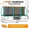 HFYee 1214/8*14FT Round Jump Trampoline Enclosure & Ladder for Backyard Fitness for Ages 8+ - 4 of 4