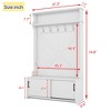 HDZNVF Hall Tree with Top Shelf and Storage Bench, Coat Rack with 5 Hanging Hooks for Entryways Hallways, White - 3 of 4