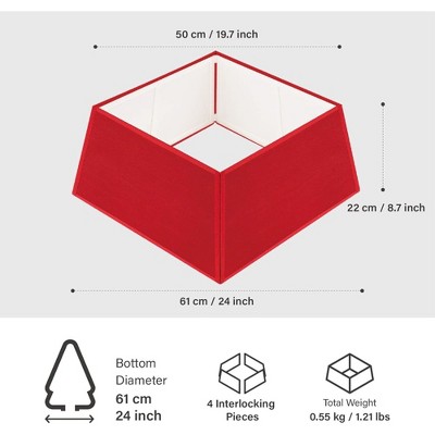 Red Canvas Medium Christmas Tree Collar Basket