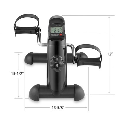 Compact Black Plastic Under Desk Pedal Exerciser with LCD Display