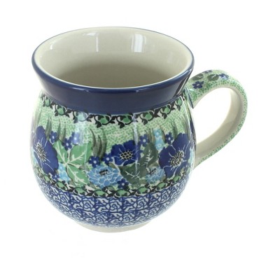 Blue Rose Polish Pottery Sapphire Fields Bubble Mug