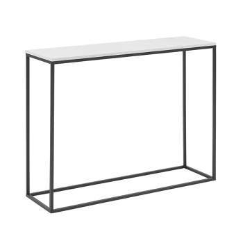 Owen Urban Box Frame Entryway Table Faux Marble White/Black - Saracina Home
