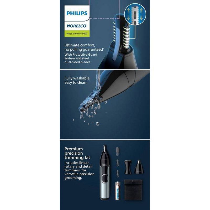 Philips Norelco Series 5000 Men&#39;s Nose/Ear/Eyebrows Electric Trimmer - NT5600/62, 3 of 11