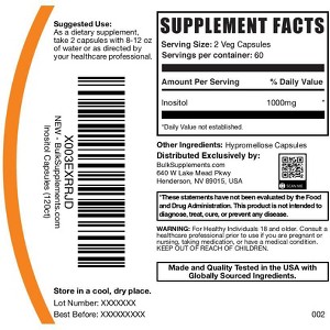 BulkSupplements Inositol (Vitamin B8) Capsules - 1 of 4