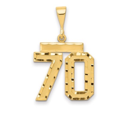 Black Bow Jewelry 14K Yellow Gold, Varsity Collection, Medium D/C Pendant Number 70