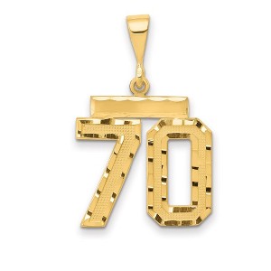 Black Bow Jewelry 14K Yellow Gold, Varsity Collection, Medium D/C Pendant Number 70 - 1 of 4