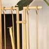 Barton 5PCS Fireplace Tools Set 29" Wrought Iron Tool Fire Poker, Shovel, Tongs, Brush, Stand Chimney, Stove, Gold - 4 of 4