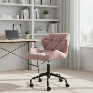 Homy Casa Adjustable Swivel Office Chair with Cushioned Velvet Seat for Home Office or Bedroom - 1 of 4