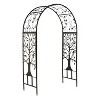Metal Arched Garden Arbor with Tree of Life Design - 4 of 4