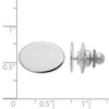 Black Bow Jewelry 14K White Gold Polished Oval Lapel or Tie Pin, 16 x 11mm - 2 of 3