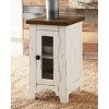Wystfield Chair Side End Table White/Brown - Signature Design by Ashley: Rustic Storage, Adjustable Shelf - 2 of 4