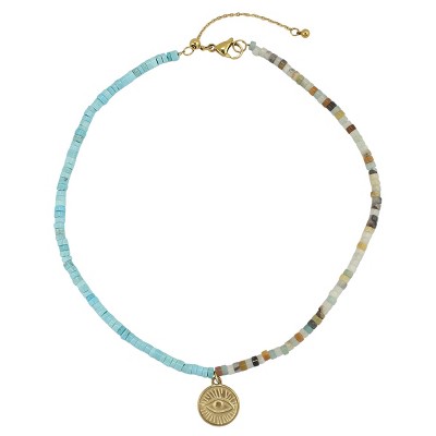 Slate by Rebl Beads & Pendant Necklace  Stainless Steel