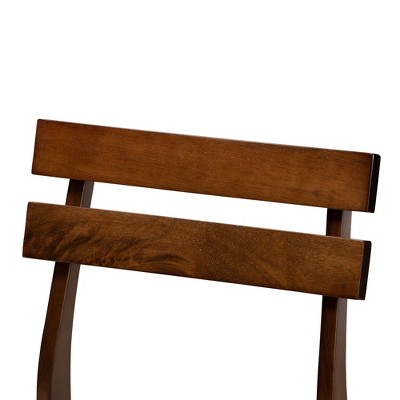 Walnut Brown and Light Grey Upholstered Dining Chair Set