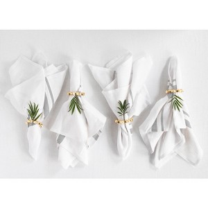 Solino Home Striped Linen Dinner Napkins | French Stripe - 1 of 4