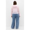 Women's Plus Size Luscious Sheer Ruffles Top - pout pink | CITY CHIC - 3 of 4