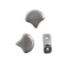 John Bead Matubo 50g Czech Glass 7.5mm Matte Metallic Silver Ginko Leaf Beads - 3 of 3