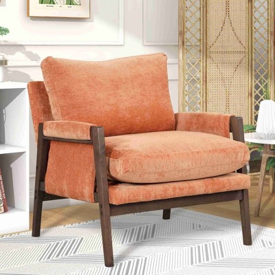 CAVINAS Velvet Accent Chair with Mid-Height Curved Back and Metal Legs,Modern Upholstered Living Room Chairs,Reading Chairs for Living Room