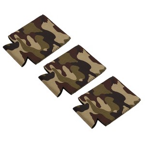 Unique Bargains Insulated Collapsible Neoprene Covers Thick Can Cooler Sleeves Camouflage - 1 of 3