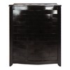 Oceanstar Mahogany Finished Bowed Front Veneer Laundry Wood Hamper with Interior Bag - 3 of 4