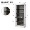 Whizmax Tall Storage Bookcase with 3-Tier Open Shelves and Double Door for Office, Roman Column Design, White & Black Wood Grain Storage Cabinet - 2 of 4